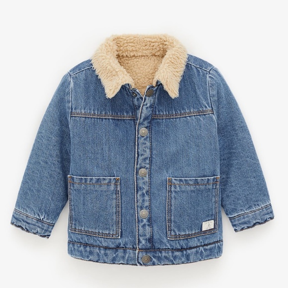 Zara Other - NEW ZARA REVERSIBLE DENIM JACKET FAUX SHEARLING